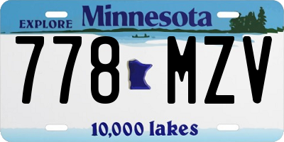 MN license plate 778MZV