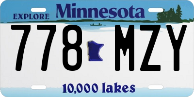 MN license plate 778MZY
