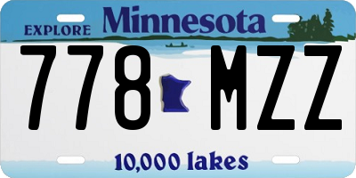 MN license plate 778MZZ
