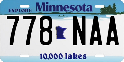 MN license plate 778NAA