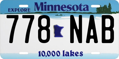MN license plate 778NAB