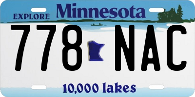 MN license plate 778NAC