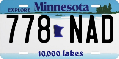 MN license plate 778NAD