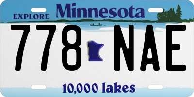 MN license plate 778NAE