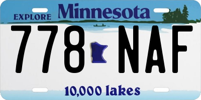 MN license plate 778NAF