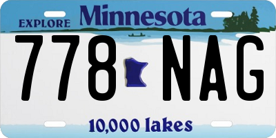 MN license plate 778NAG