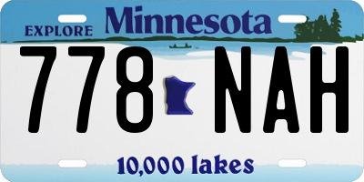 MN license plate 778NAH