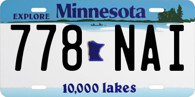 MN license plate 778NAI