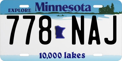 MN license plate 778NAJ