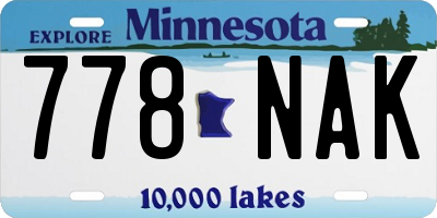 MN license plate 778NAK