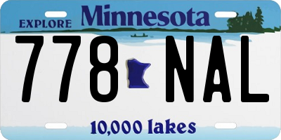 MN license plate 778NAL