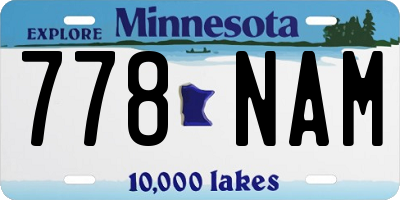 MN license plate 778NAM