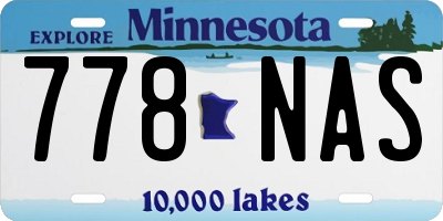 MN license plate 778NAS