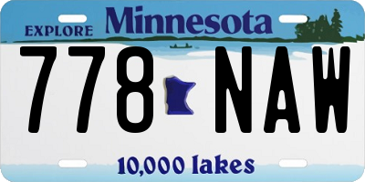 MN license plate 778NAW