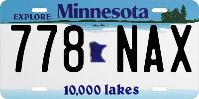 MN license plate 778NAX