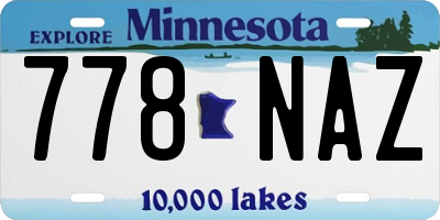MN license plate 778NAZ