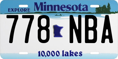 MN license plate 778NBA