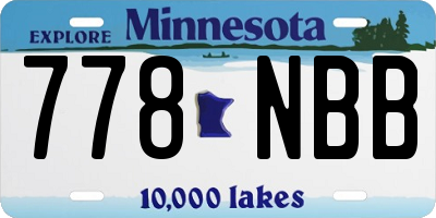 MN license plate 778NBB