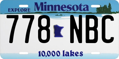 MN license plate 778NBC