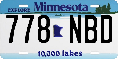 MN license plate 778NBD