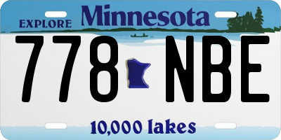 MN license plate 778NBE