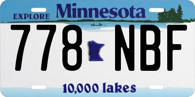 MN license plate 778NBF