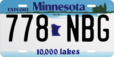 MN license plate 778NBG