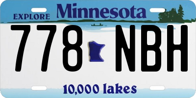 MN license plate 778NBH