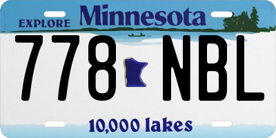 MN license plate 778NBL