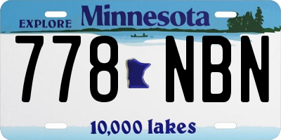 MN license plate 778NBN