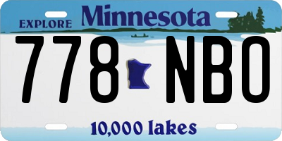 MN license plate 778NBO
