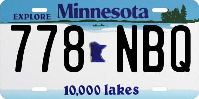 MN license plate 778NBQ