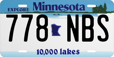 MN license plate 778NBS