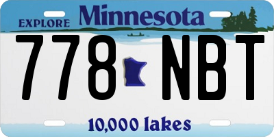 MN license plate 778NBT