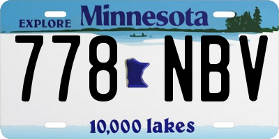 MN license plate 778NBV