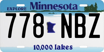 MN license plate 778NBZ