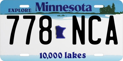 MN license plate 778NCA