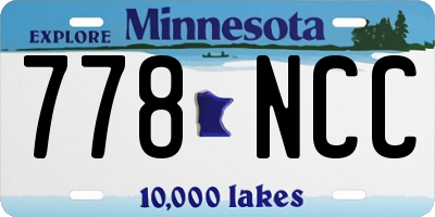 MN license plate 778NCC
