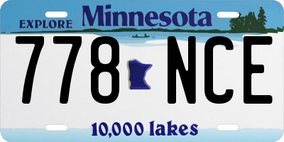 MN license plate 778NCE