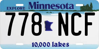 MN license plate 778NCF