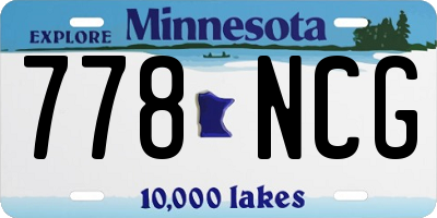 MN license plate 778NCG