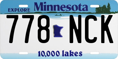 MN license plate 778NCK