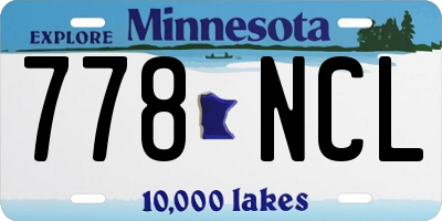 MN license plate 778NCL