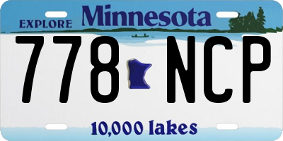 MN license plate 778NCP