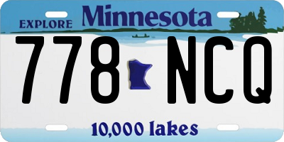 MN license plate 778NCQ