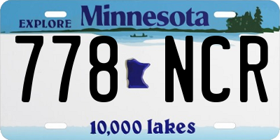 MN license plate 778NCR