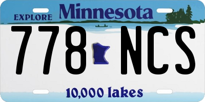 MN license plate 778NCS