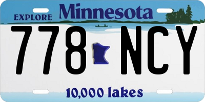 MN license plate 778NCY
