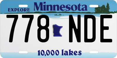 MN license plate 778NDE