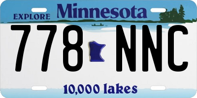 MN license plate 778NNC